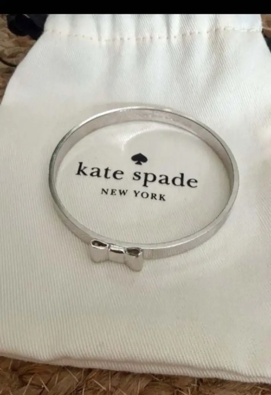 Kate Spade Silver-Tone Bow Bangle Bracelet